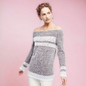 Anthropologie Sleeping on Snow Wool Blend Faroe Nordic Fuzzy Sweater
